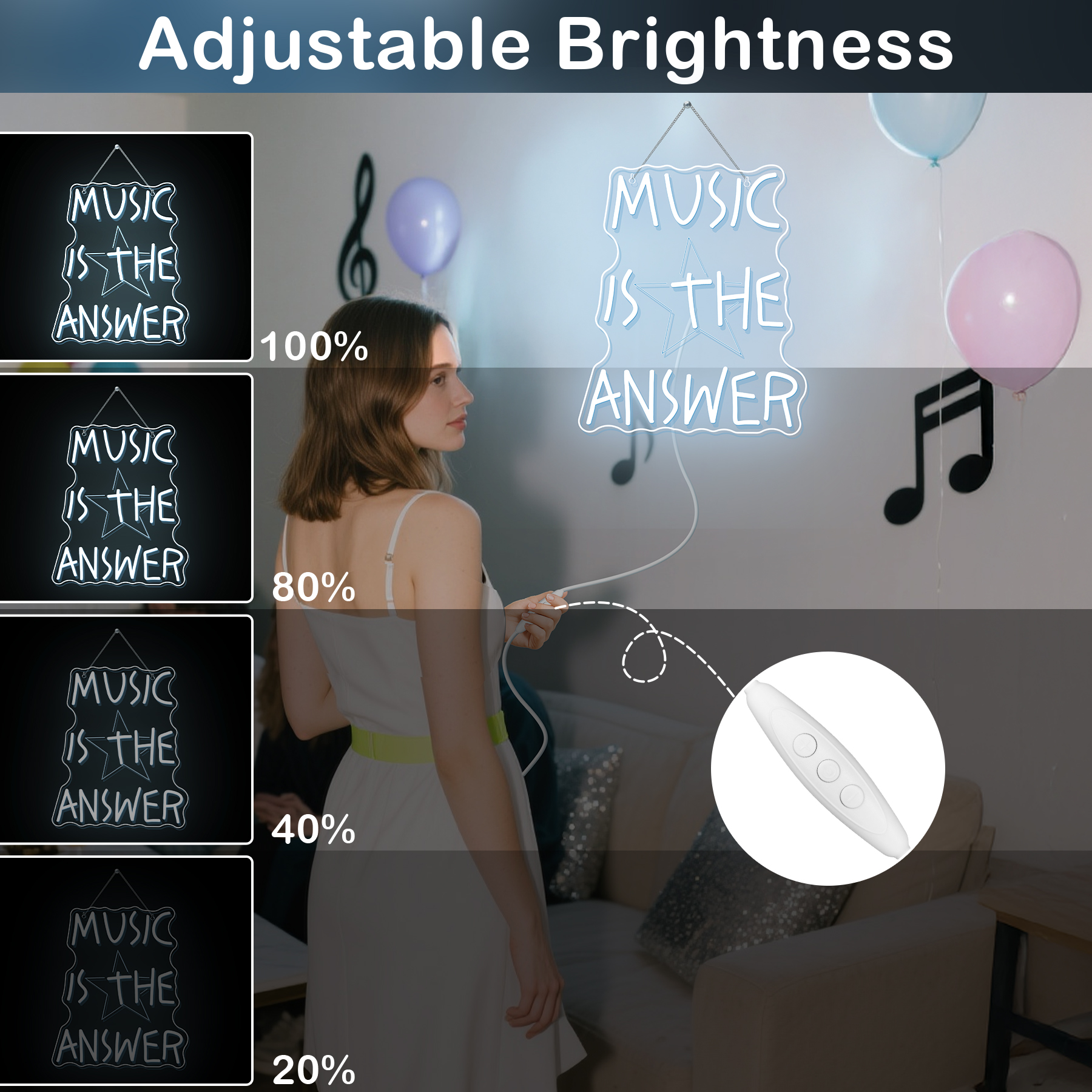 Music Is The Answer Neon Sign  - Home Bar Word บทวิจารณ์และราคา