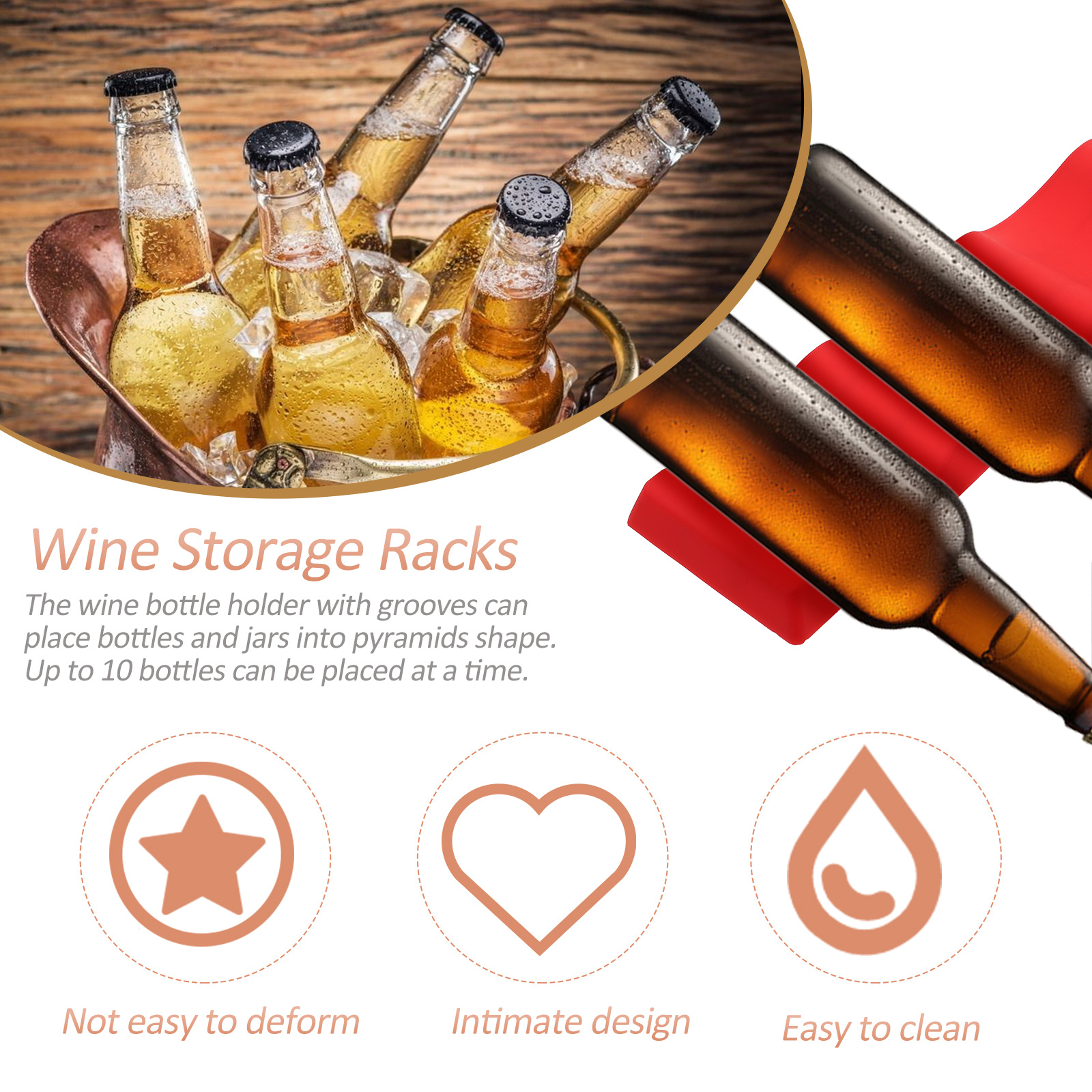 Bottle Stacker Rack Silicone F - Home Bar Stand บทวิจารณ์และราคา