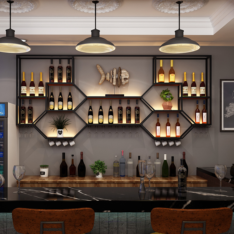 Metal Shelves Wine Cabinet Liv - Home Bar And Cabinet บทวิจารณ์และราคา