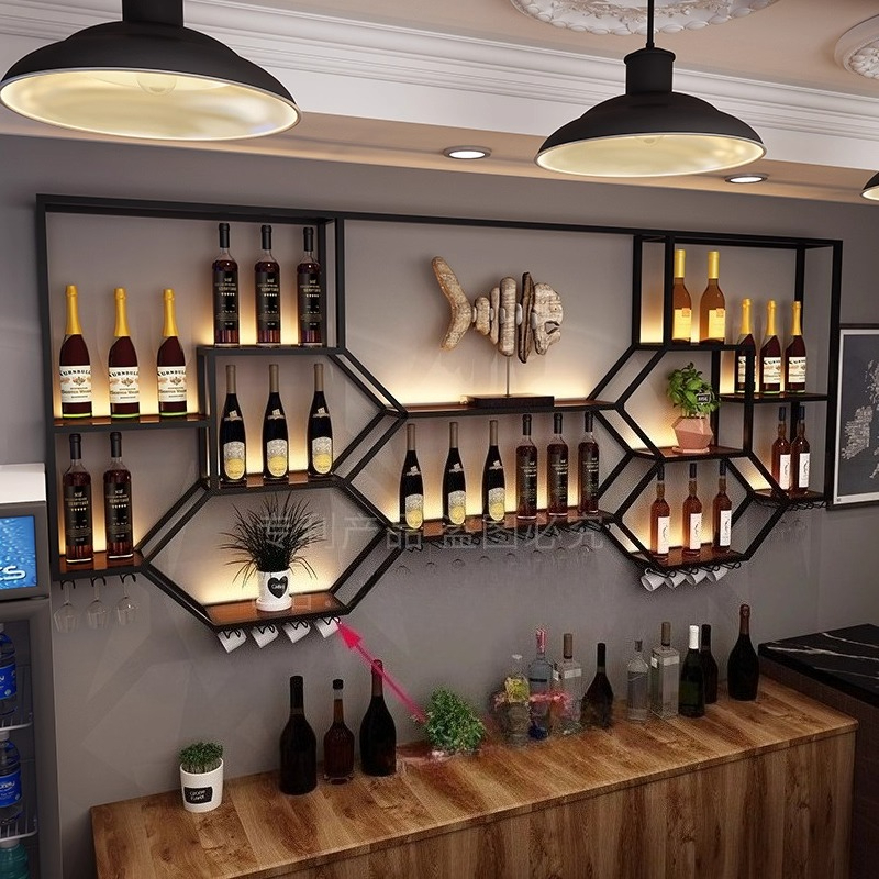Metal Shelves Wine Cabinet Liv - Home Bar And Cabinet บทวิจารณ์และราคา