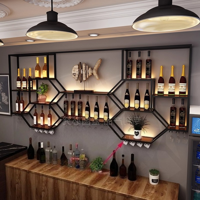 Metal Shelves Wine Cabinet Liv - Home Bar And Cabinet บทวิจารณ์และราคา