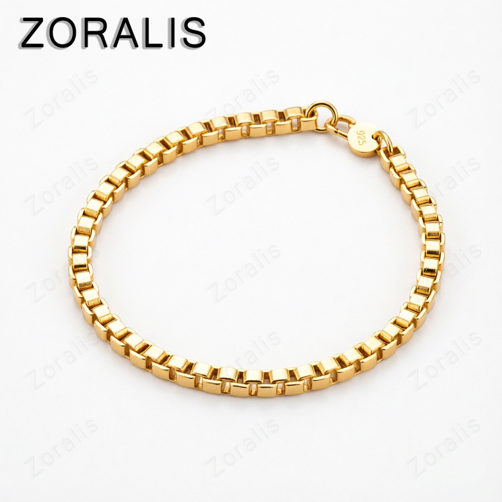 Exquisite 18K Gold 4mm Box Cha - Bar Cart Gold บทวิจารณ์และราคา