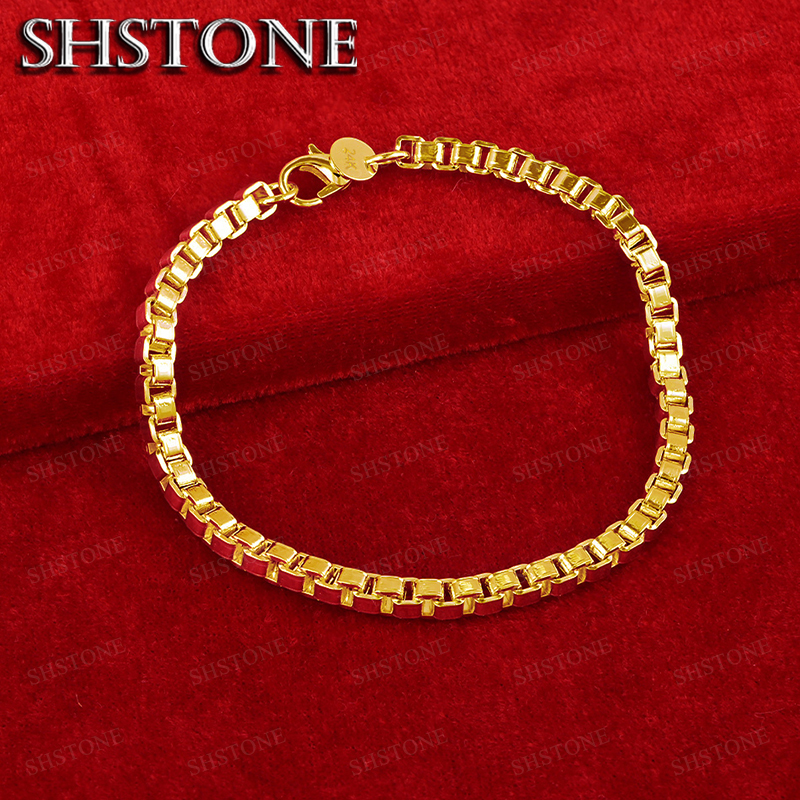Exquisite 18K Gold 4mm Box Cha - Bar Cart Gold บทวิจารณ์และราคา
