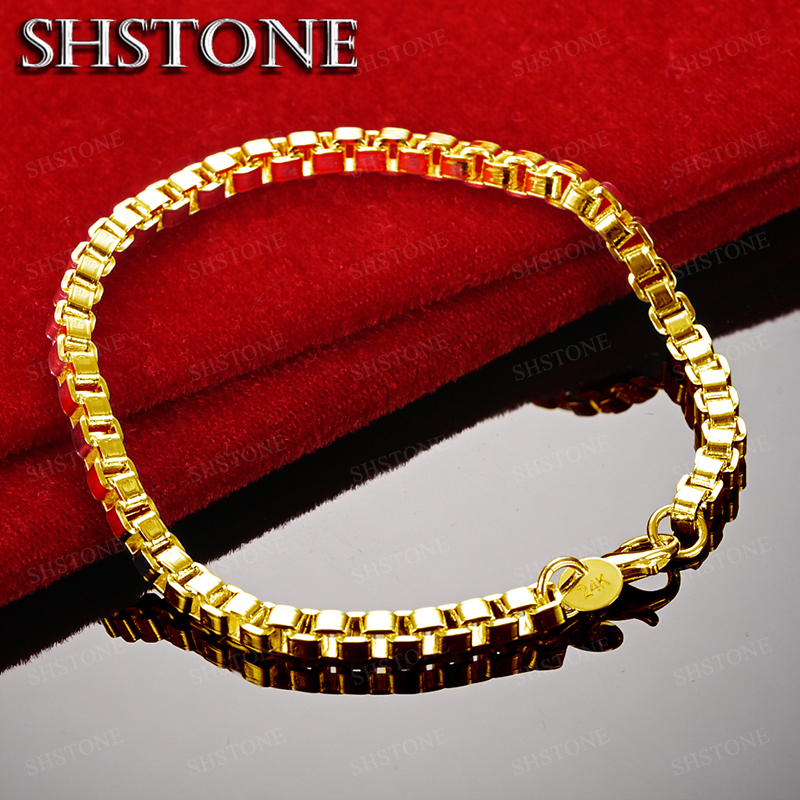 Exquisite 18K Gold 4mm Box Cha - Bar Cart Gold บทวิจารณ์และราคา